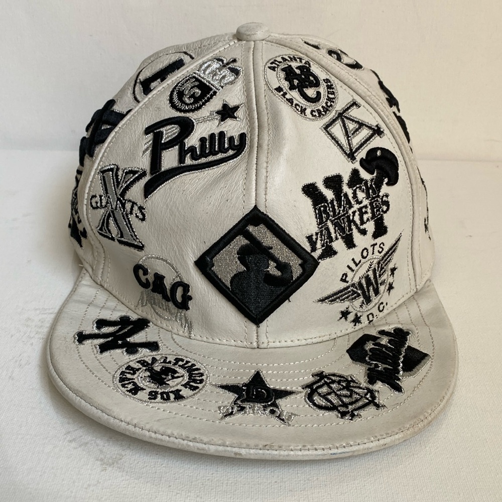Negro League Baseball Museum White “Leather” with silver & black logos